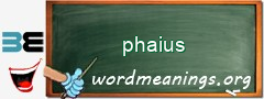 WordMeaning blackboard for phaius